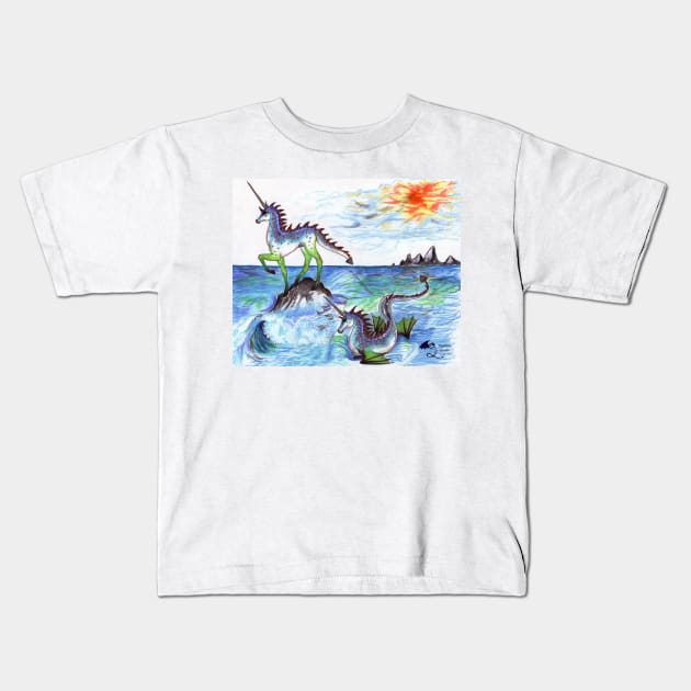 Sea Unicorns Kids T-Shirt by pegacorna
